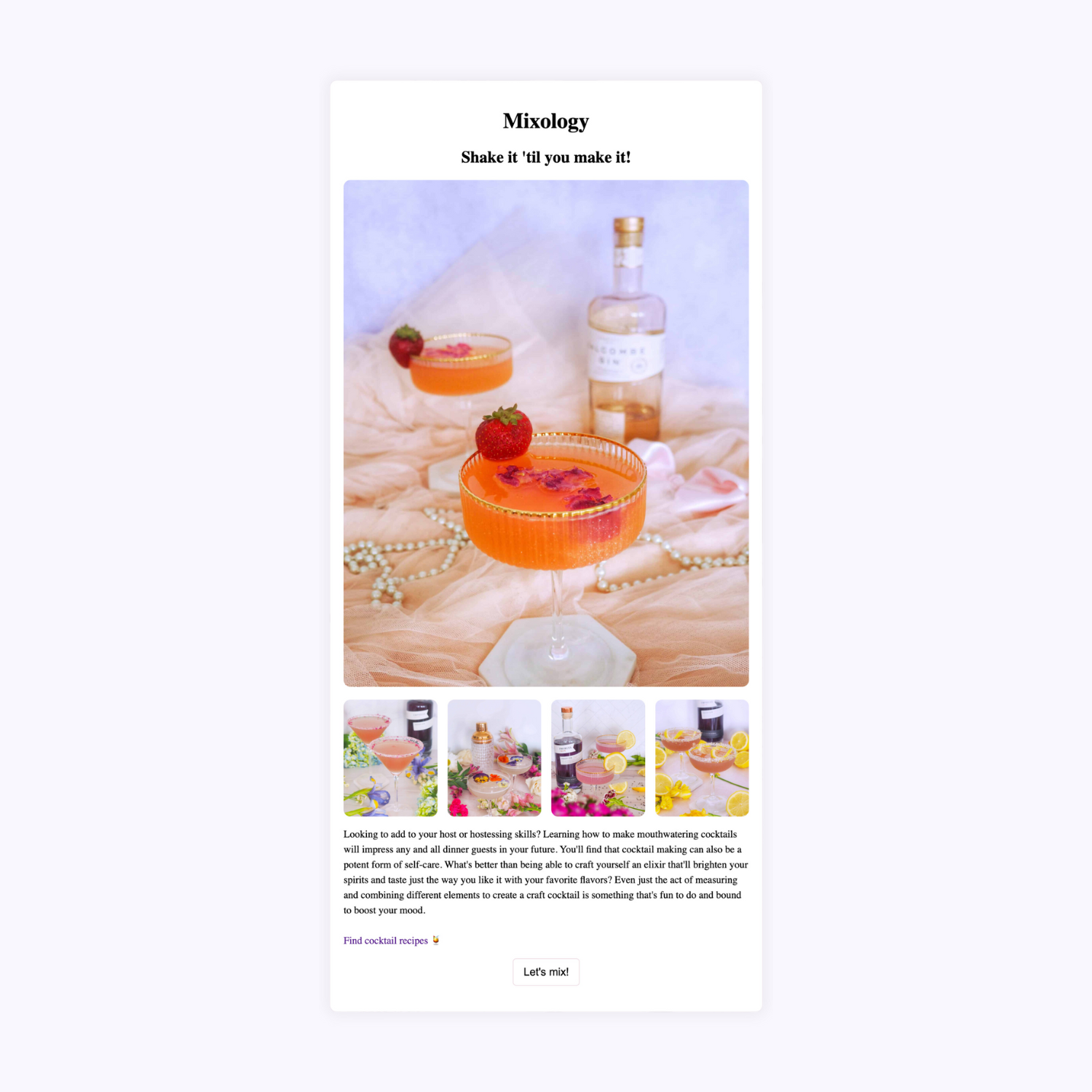 cocktail page preview