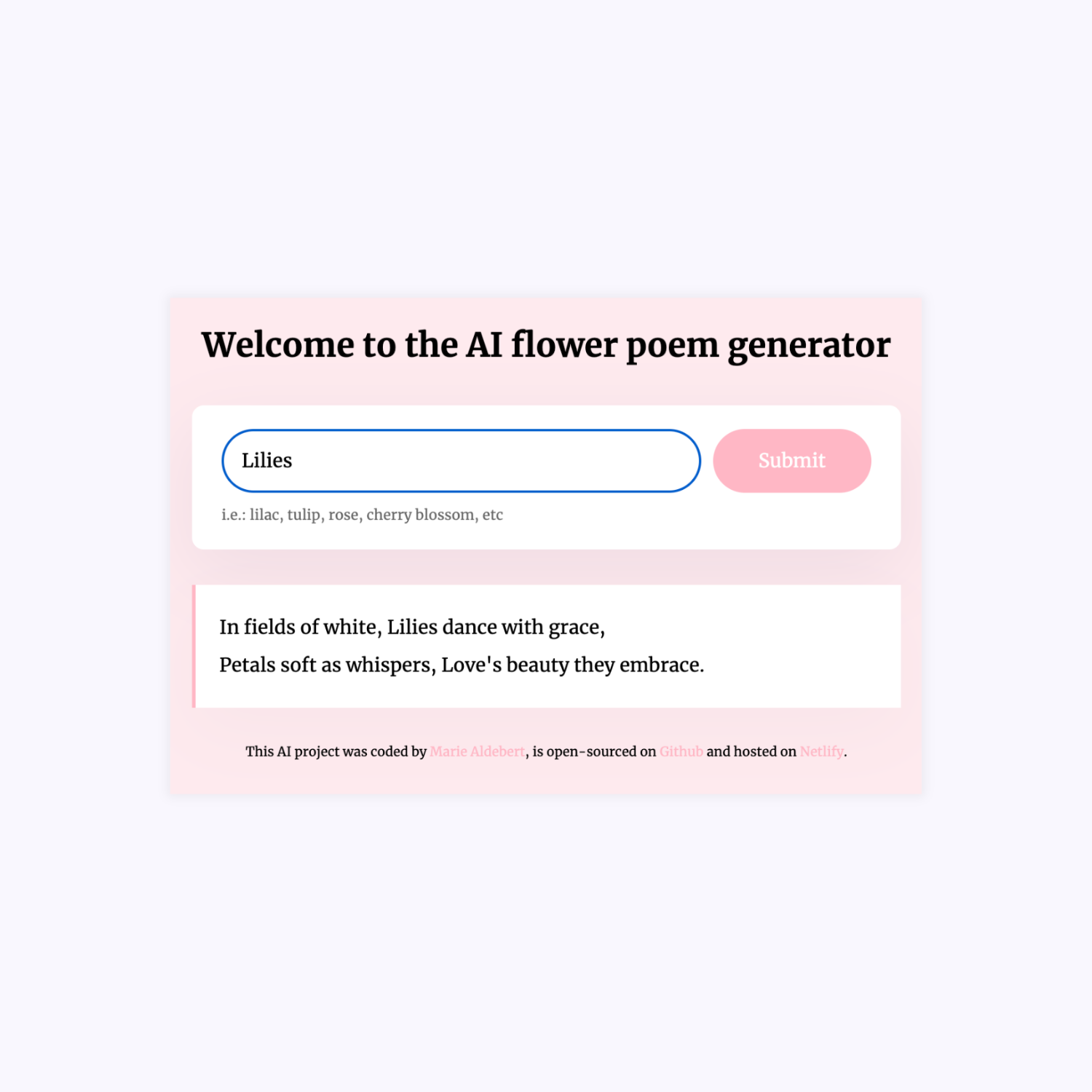 ai poem generator preview